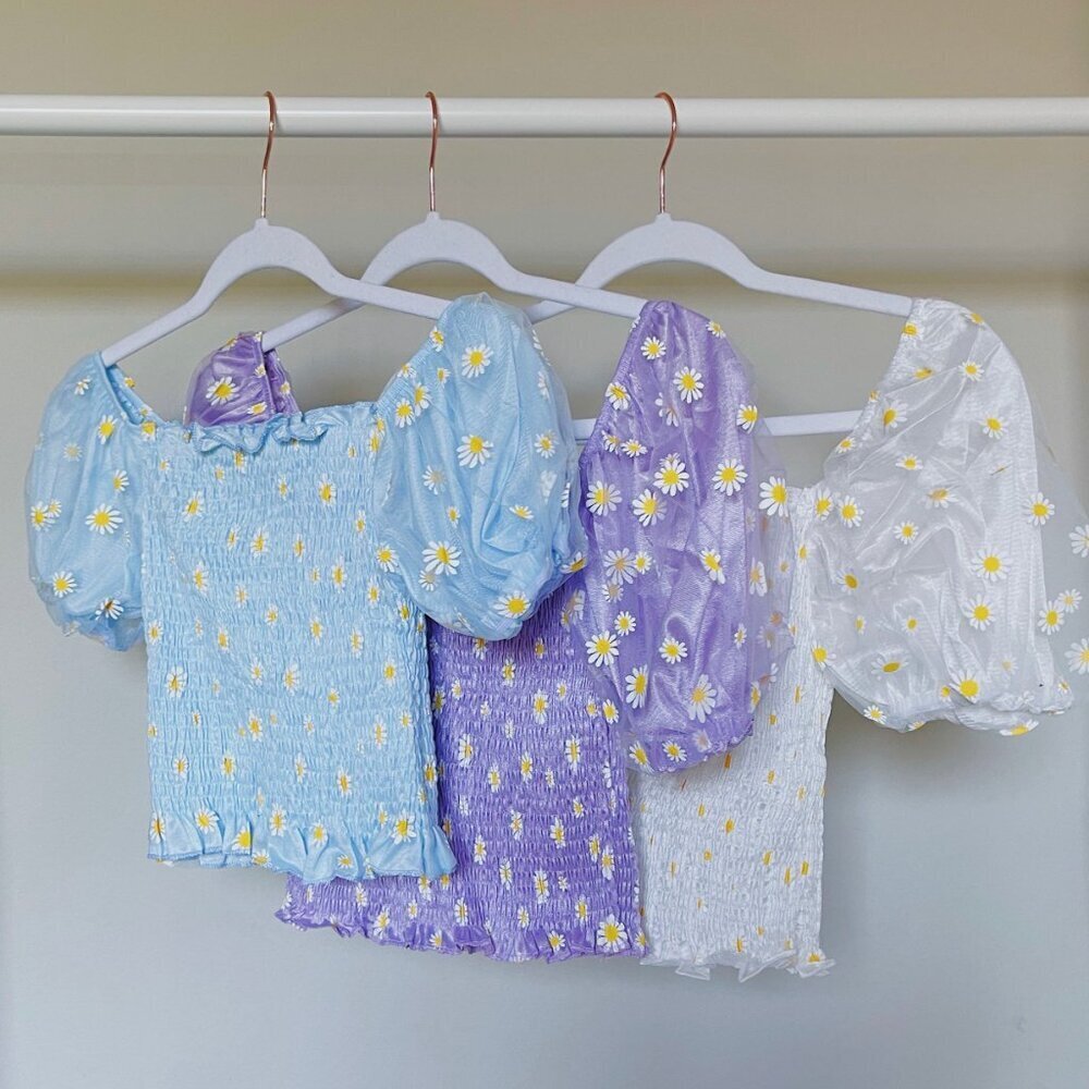 3 set Daisy Summer Crop Top